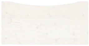 Piano scrivania bianco 110x60x2,5 cm in legno massello di pino