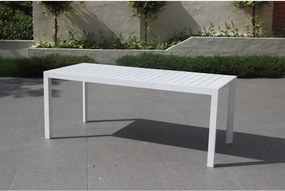 Tavolo Da Esterno Allungabile Rettangolare 127-180 Cm In Alluminio Bianco