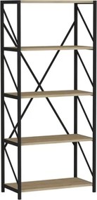 Libreria Industrial 5 Ripiani 64x30x150 Frida Rovere Chiaro