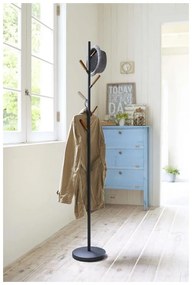 Appendiabiti a pavimento nero con dettagli in faggio Appendiabiti a palo Plain - YAMAZAKI