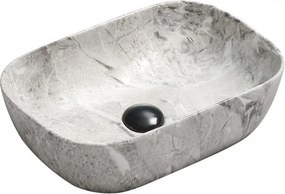 Mexen Rita lavabo da appoggio 45 x 32 cm, pietra grigia - 21084598