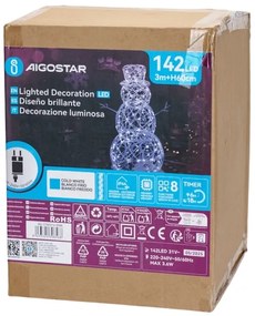 Aigostar-LED Decorazione natalizia da esterno LED/3,6W/31/230V 6500K 60cm IP44 pupazzo di neve