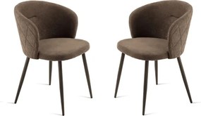 Sedia imbottita in tessuto Marrone e sruttura in metallo RUMBLE 2 sedie