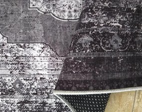 Tappeto grigio con fantasia in stile orientale Larghezza: 80 cm | Lunghezza: 300 cm