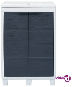 vidaXL Pattumiera da Giardino con 3 Sacchi Grigio Scuro 65x38x102 cm