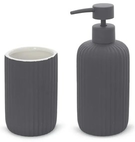 Set accessori bagno 2 pezzi in ceramica grigio soft touch Spring