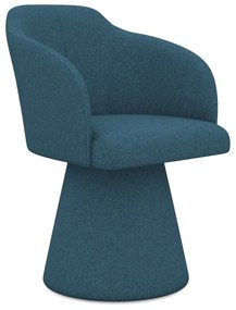 Sedia da pranzo blu in imbottito Kanoa – Makamii