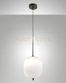 Domizia lampadario a sospensione nero d.25cm in metallo e vetro 1 l...