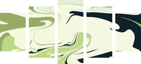 Quadri 5 pezzi – Motivo astratto verde