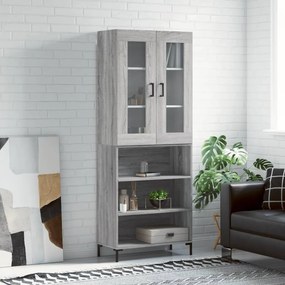 Credenza Grigio Sonoma 69,5x34x180 Cm İn Legno Multistrato /