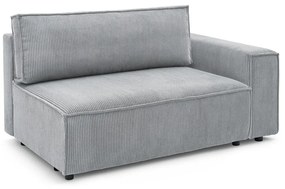 Modulo divano in velluto a coste grigio chiaro, angolo destro Nihad modular - Bobochic Paris