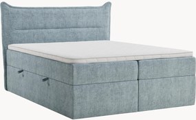 Letto boxspring in ciniglia fatto a mano con contenitore Rialta, H3