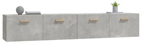 Mobili parete 2 pz grigio cemento 100x36,5x35 cm in multistrato