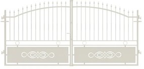 Cancello manuale battente Lavaredo in ferro, apertura centrale, L 408.5, H 165-195 cm, di colore bianco