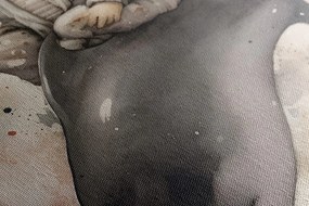 Stampa su tela – Bambino sognante con delfino
