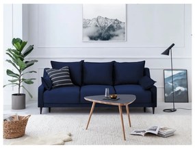 Divano letto in velluto blu con contenitore, 215 cm Freesia - Mazzini Sofas