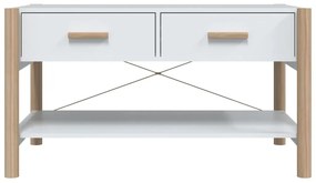 Tavolino da salotto bianco 82x38x45 cm in legno multistrato