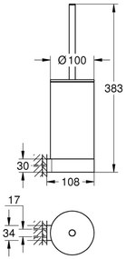 GROHE 41076000 - Set per la pulizia del WC SELECTION, finitura cromo lucido
