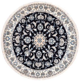 Nain Tappeto 150x150 Blu (Iran) Annodato A Mano