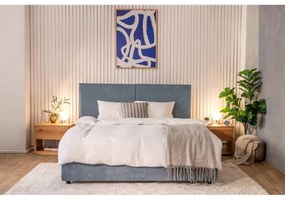 Letto matrimoniale imbottito blu con contenitore, materasso e rete inclusi 180x200 cm Myra Bold – Bonami Selection