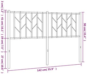 Testiera in Metallo Bianco 135 cm