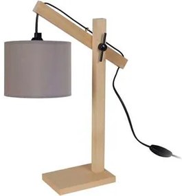 Tosel  Lampade d’ufficio Lampada da scrivania tondo legno naturale e taupe  Tosel