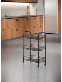 Carrello mobile in acciaio inox nero Lava Lugano - Metaltex