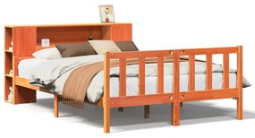 Letto libreria senza materasso marrone cera 160x200 cm legno