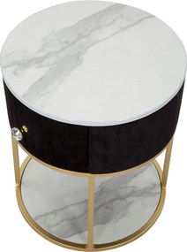 Comodino in nero e oro Montpellier - Mauro Ferretti