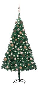 Albero di Natale Preilluminato con Palline Verde, Albero di Natale Preilluminato con Palline Verde 120 cm PVC II