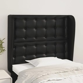 Testiera Ad Orecchio Nera 83x23x118/128 Cm İn Similpelle /