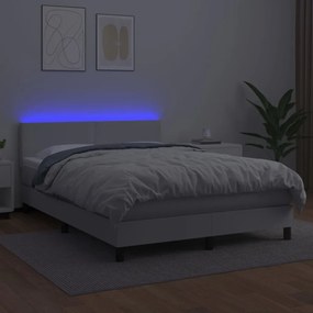 Giroletto molle con materasso e led bianco 140x200cm similpelle