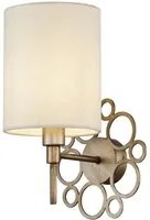 Applique Contemporanea Anna Metallo Colore Oro 1 Luce Diffosore In Pvc Crema