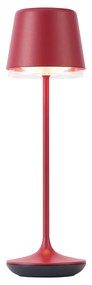 Lampada da tavolo rossa con LED IP65 ricaricabile con stazione di ricarica - Treble