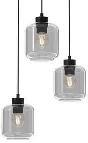 Lampadario a sospensione con filo SOMBRA 3xE27/60W/230V grigio