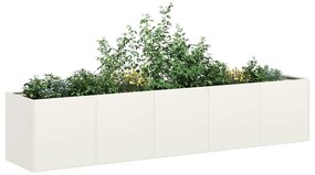 Fioriera Bianca 200x40x40 Cm İn Acciaio Laminato A Freddo /