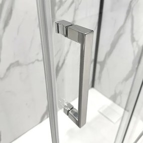 Porta doccia nicchia 100 cm scorrevole con vetro in cristallo trasparente Ted