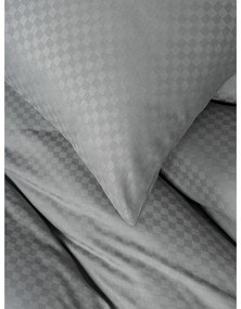Set copripiumino e federa grigio in cotone renforcé per letto matrimoniale ed esteso 240x220 cm Checkered – Mila Home Luxury