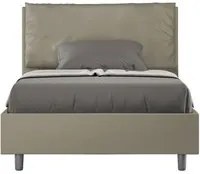 Letto una piazza e mezza rivestito in Similpelle con cuscini xl - ANTEA LARGE Tipologia Letto: Senza Rete, Dimensione Rete: 120x210, Colore: Cappuccino