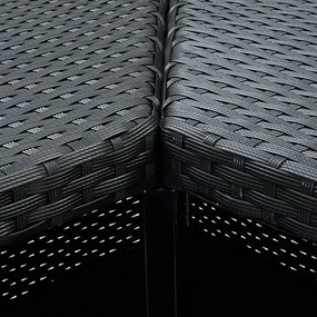 Tavolo da bar ad angolo nero 100x50x105 cm in polyrattan