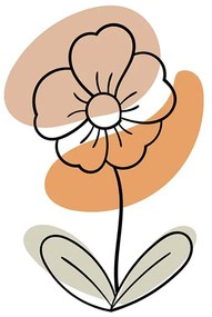 Stampa su tela – Fiore minimalista su sfondo bianco No4
