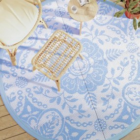 Tappeto Da Esterno Arakıl Celeste Ø200 Cm İn Pp /