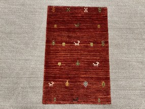 Loribaft Tappeto 90x60 Rosso (Iran) Annodato A Mano