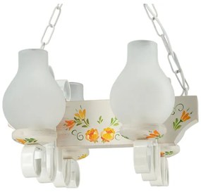 Brilagi - Lampadario con catena QUEEN 4xE14/40W/230V faggio/crema