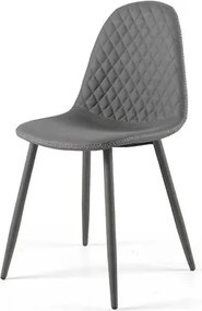 Sedia sala da pranzo ecopelle Grigio - SOFT 2 sedie