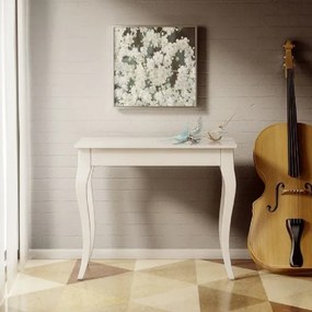 Consolle allungabile OLANDA SMALL Bianco Frassino con gambe a sciabola 90x48/204 cm