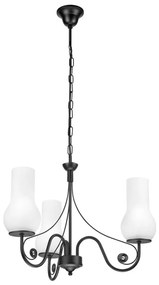 Brilagi - LED Lampadario a sospensione con catena COTTAGE 3xE14/40W/230V nero/bianco