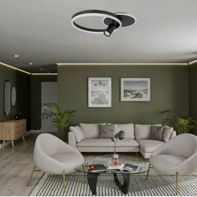 Plafoniera LED 38W/230V + 1xGU10/30W nera