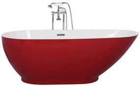 Vasca da bagno freestanding rossa 173 x 82 cm GUIANA Beliani