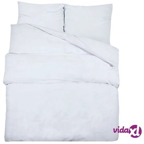 vidaXL Set Copripiumino Bianco 200x200 cm in Cotone